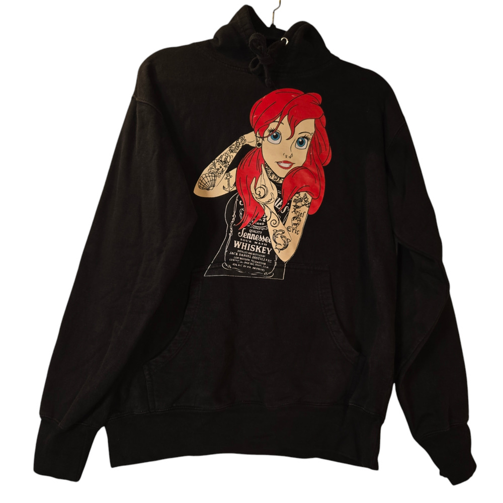 Ten Unisex Novelty Medium Sweatshirt Hoodie Ariel Mermaid Tattoos JD‎ Whiskey